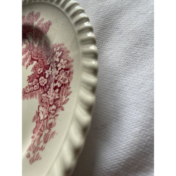 Johnson Bros England Castle On The Lake Plates Set Of 2 Red Transferware Vintage - Picture 5 of 7